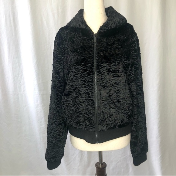 Tucker for Target faux Persian lamb zip bomber - Picture 1 of 9